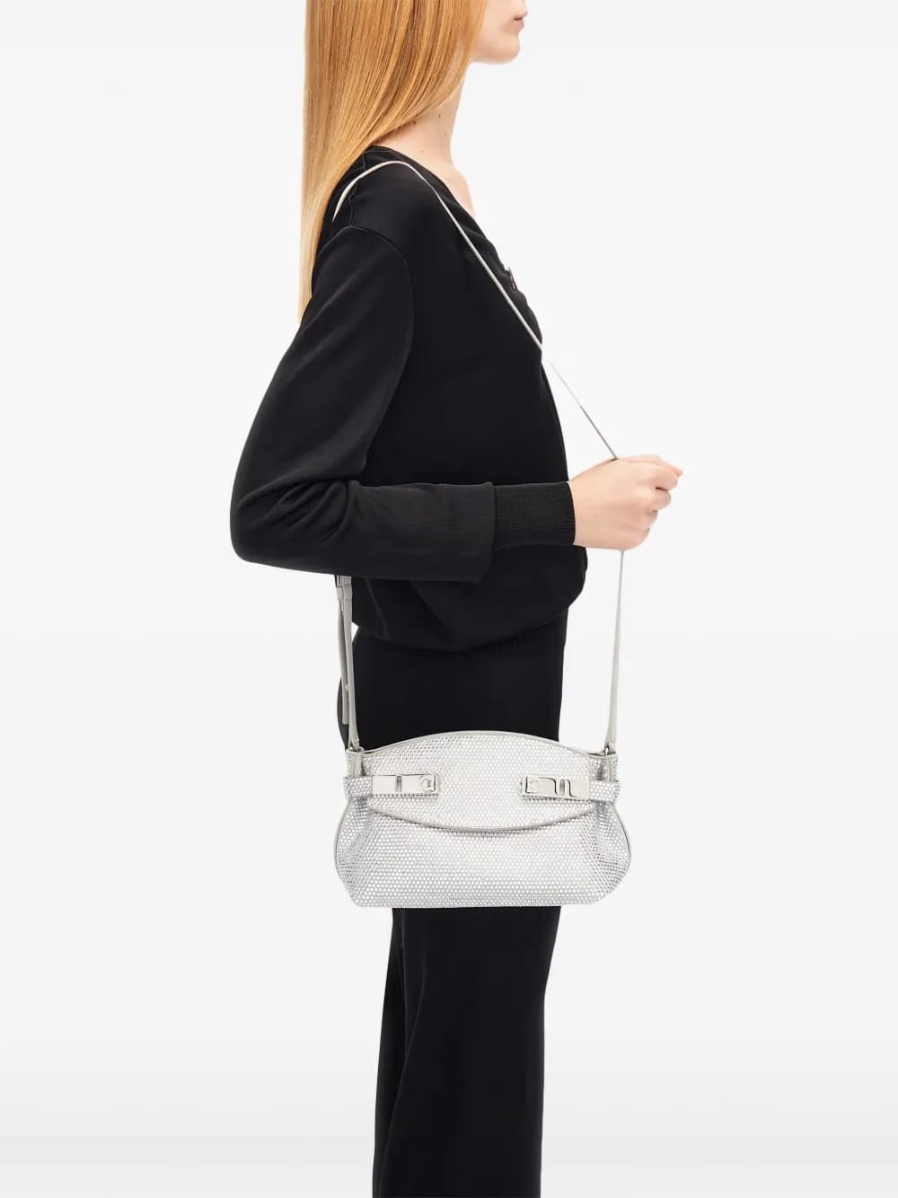 Hug crystal-embellished clutch bag
