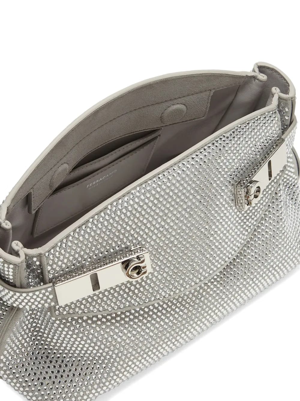 Hug crystal-embellished clutch bag
