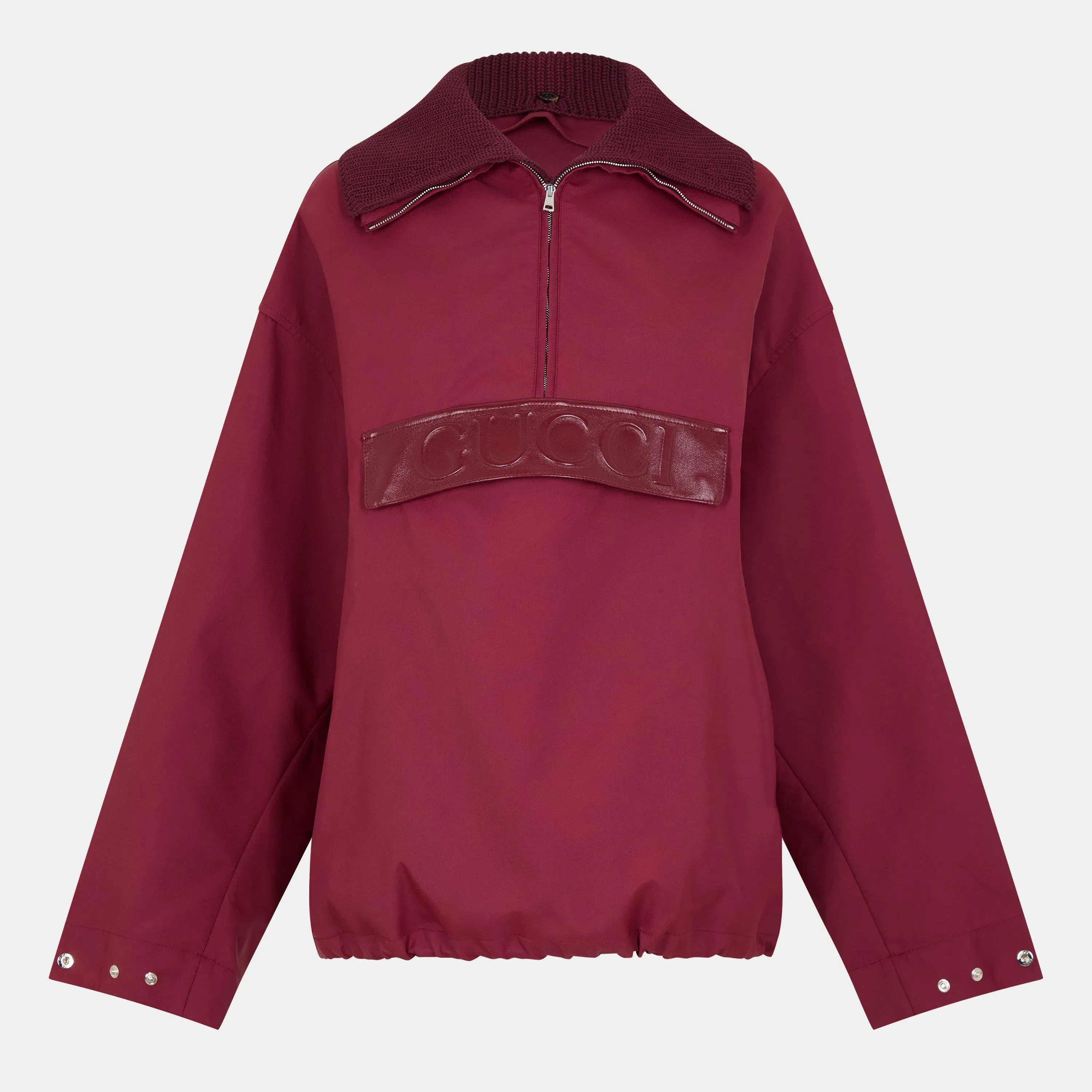 Techno Garbardine Caban Point Collar Long Sleeve Mid-Length Oversized Fit Rain Anorak