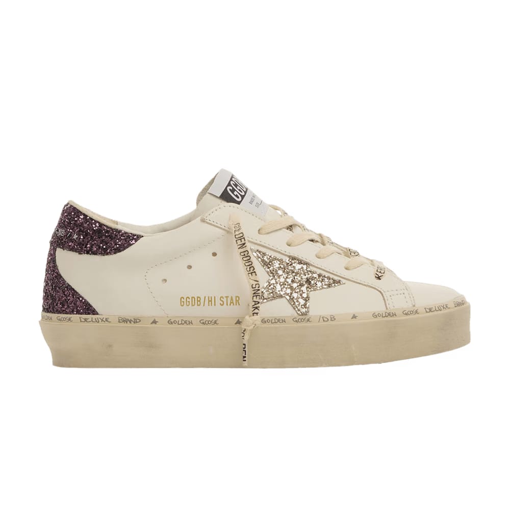 Golden Goose Wmns Hi Star 'White Cinder Cabernet'
