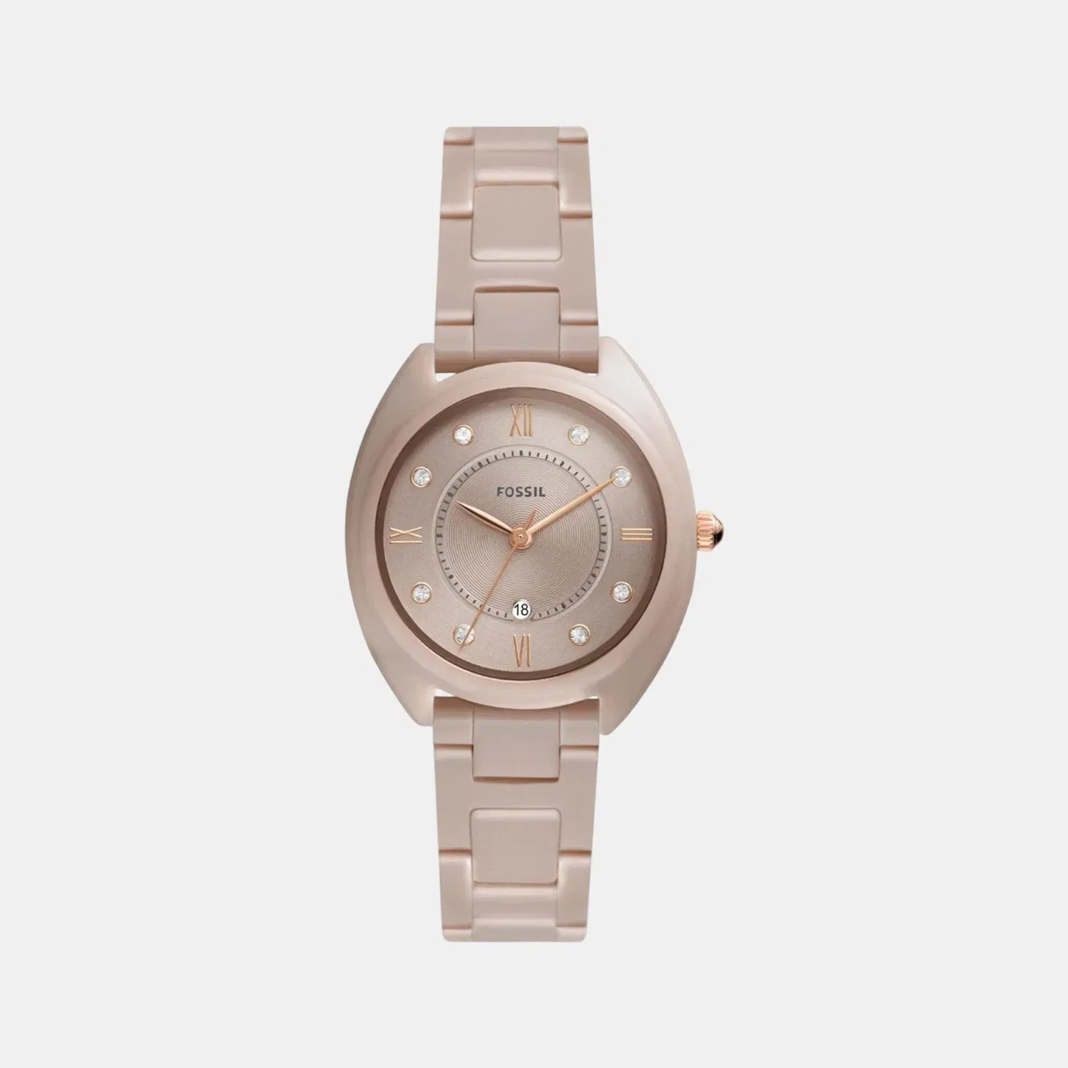 Fossil Gabby Women Quartz Brown Dial Chronograph Ceramic Watch Ce1110