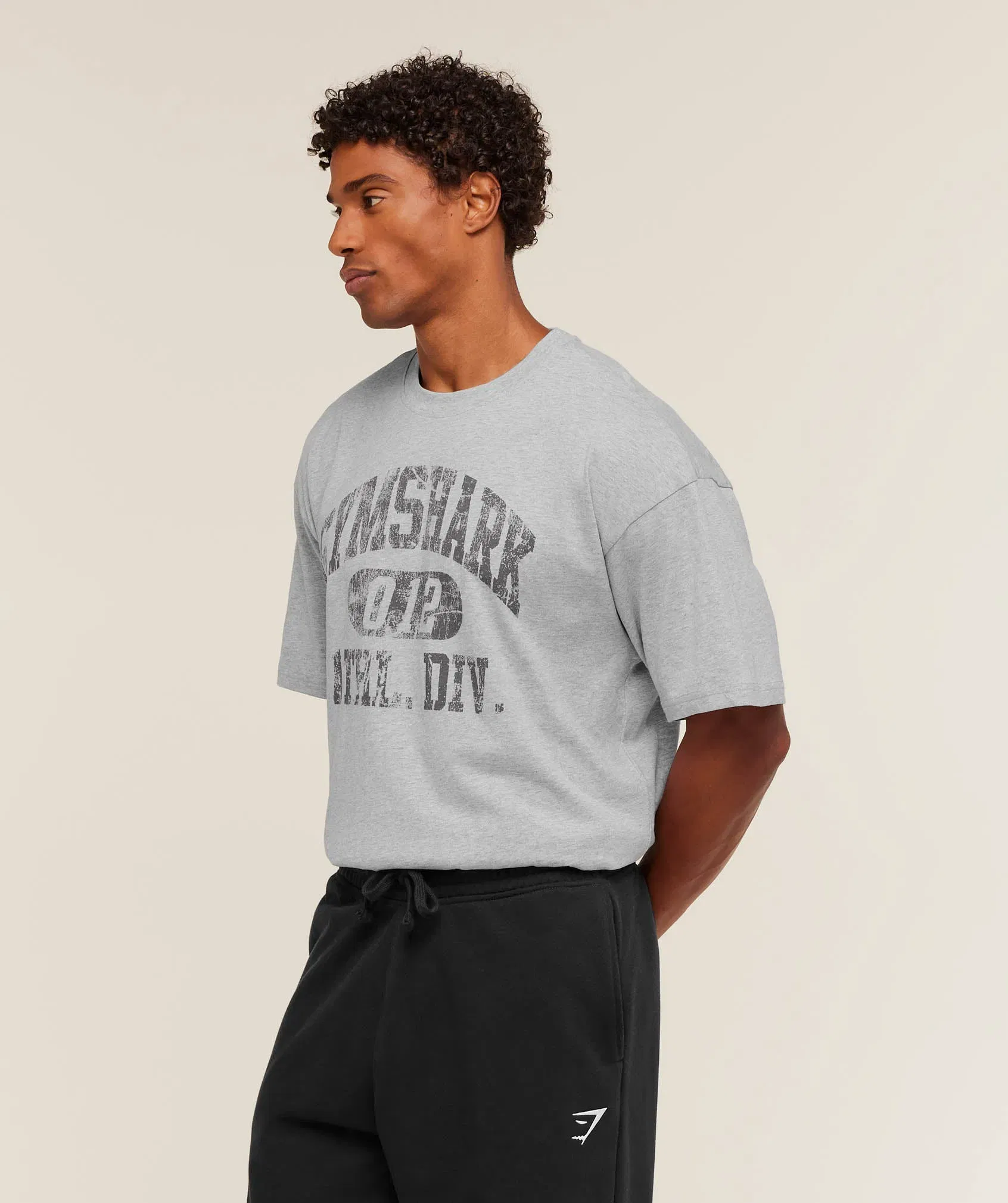 Gymshark Athletic Division Graphic T-Shirt - Light Grey Core Marl