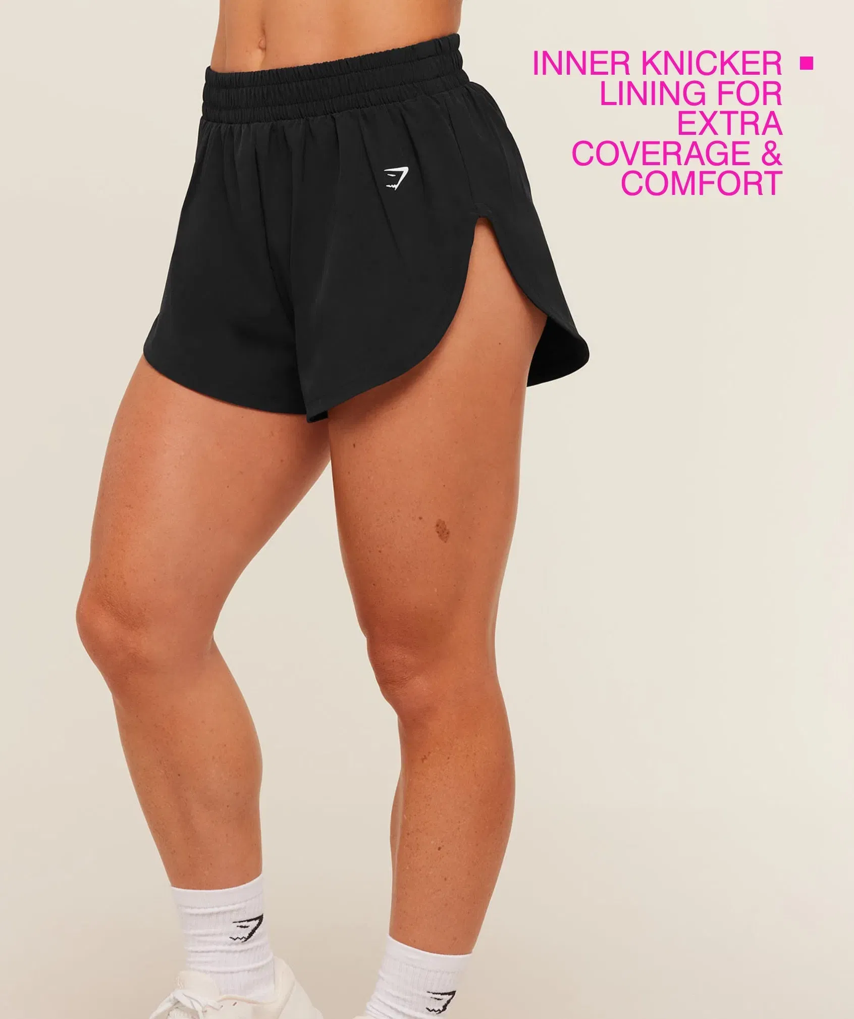 Women's Gymshark Interval High Leg Shorts Black