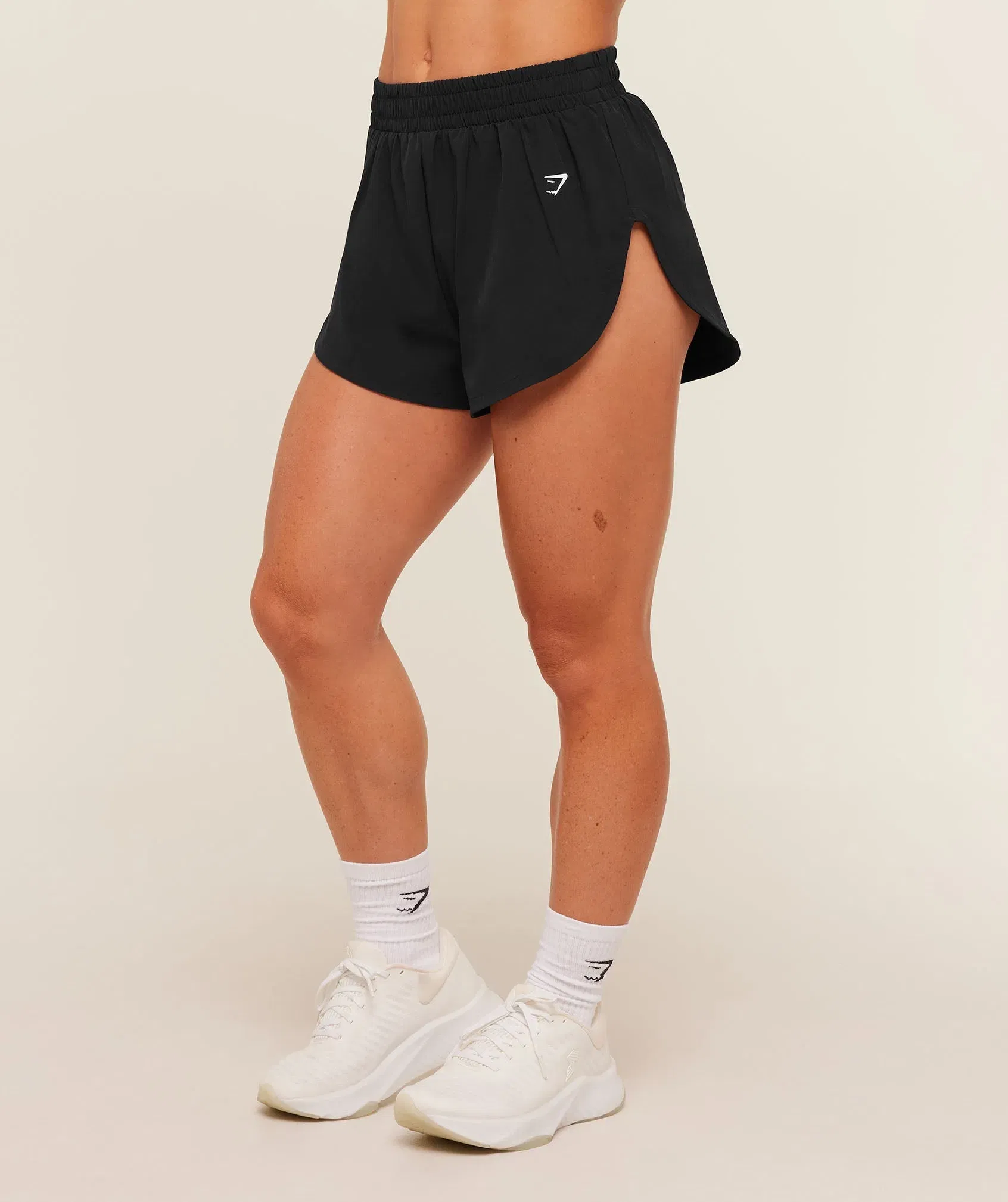 Women's Gymshark Interval High Leg Shorts Black