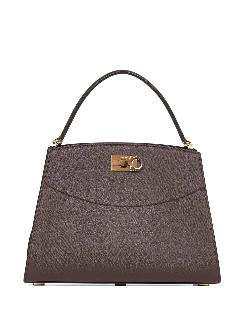 Gancio-clasp hammered calfskin tote bag
