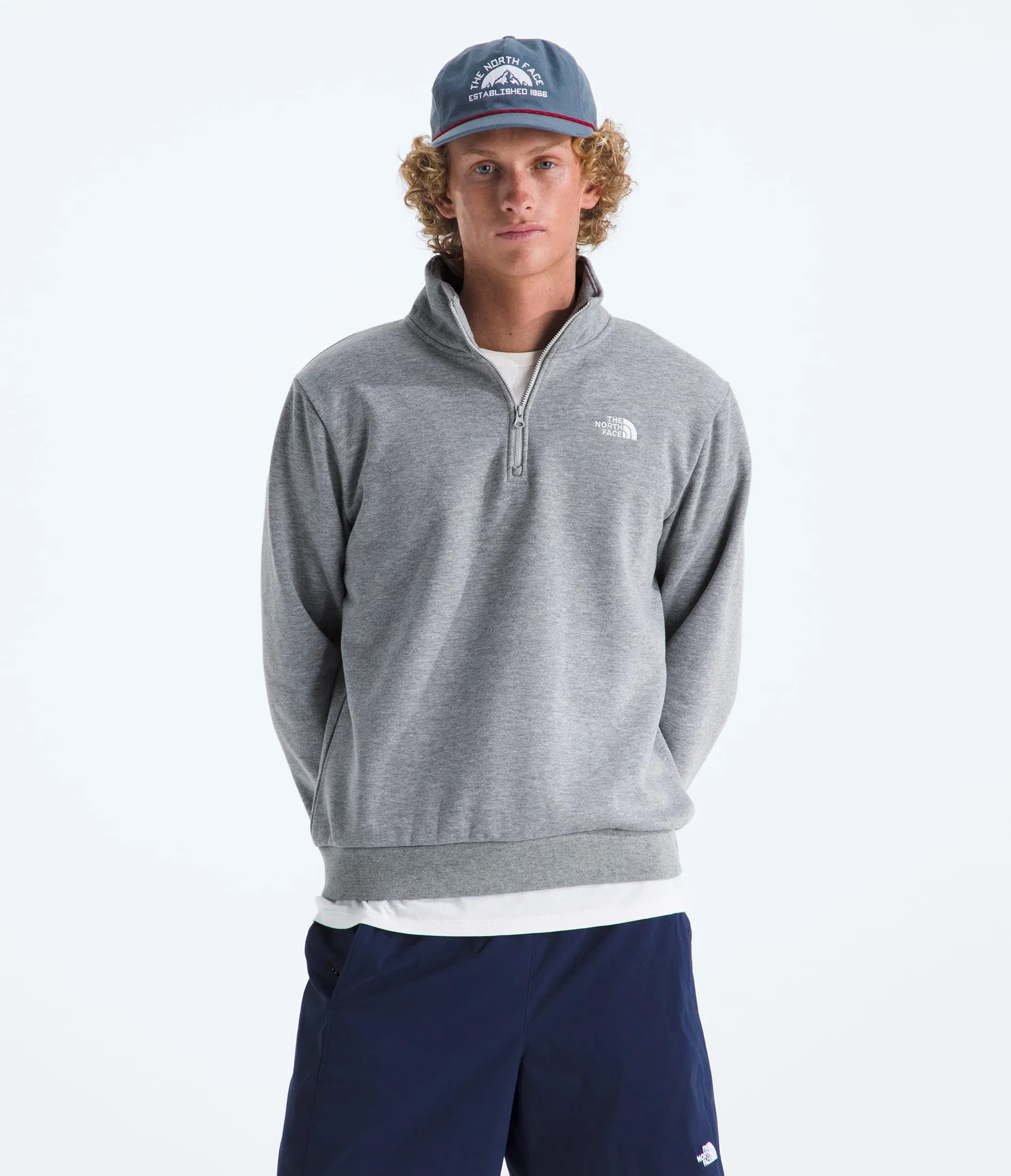The North Face Men’s Evolution Simple Dome Regular ¼-Zip TNF Pale Grey Heather