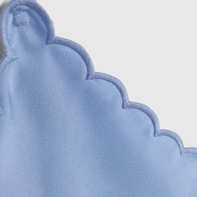 Blue Satin Scallop Trim Cami Top