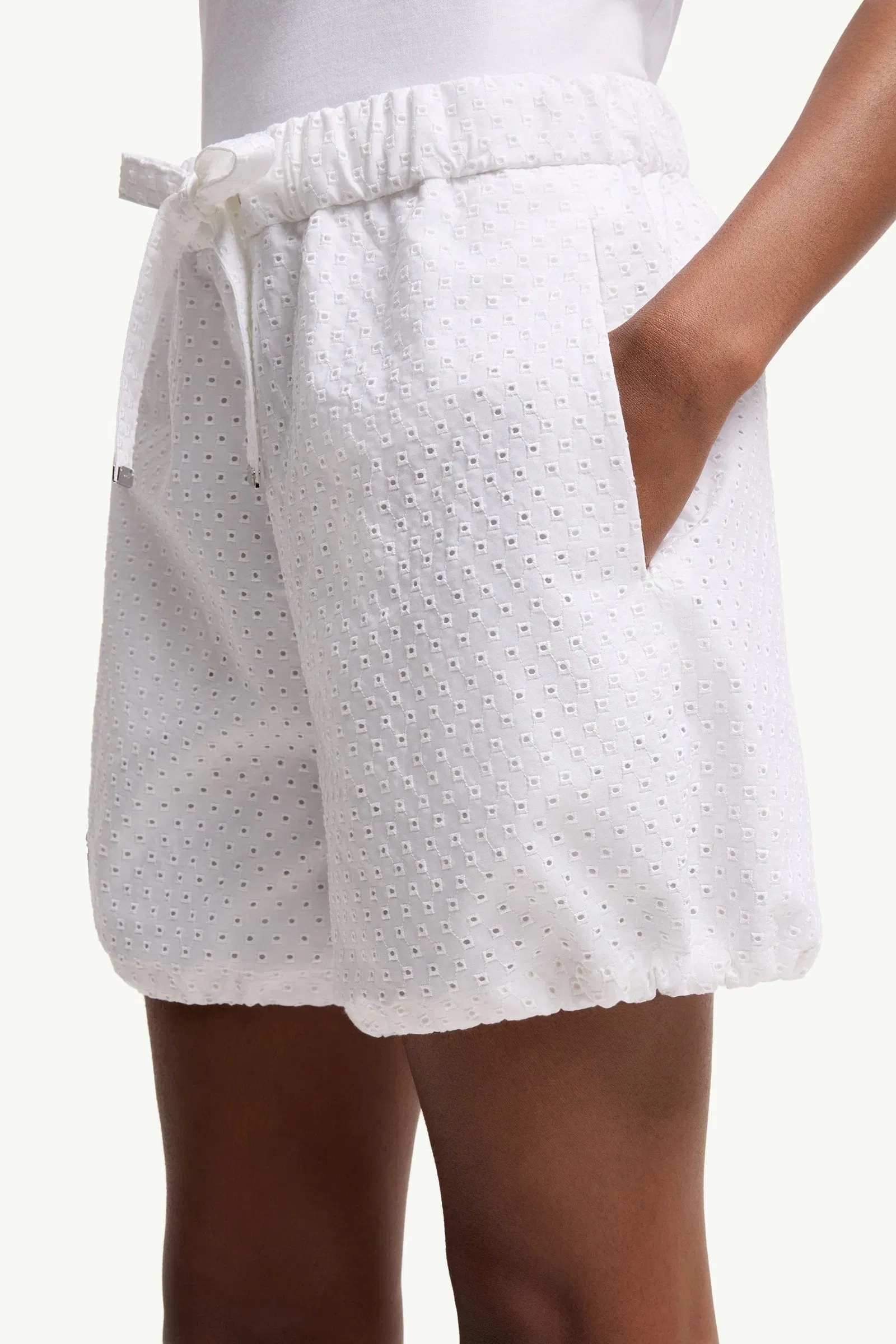 Moncler San Gallo & Cotton Poplin Shorts White White