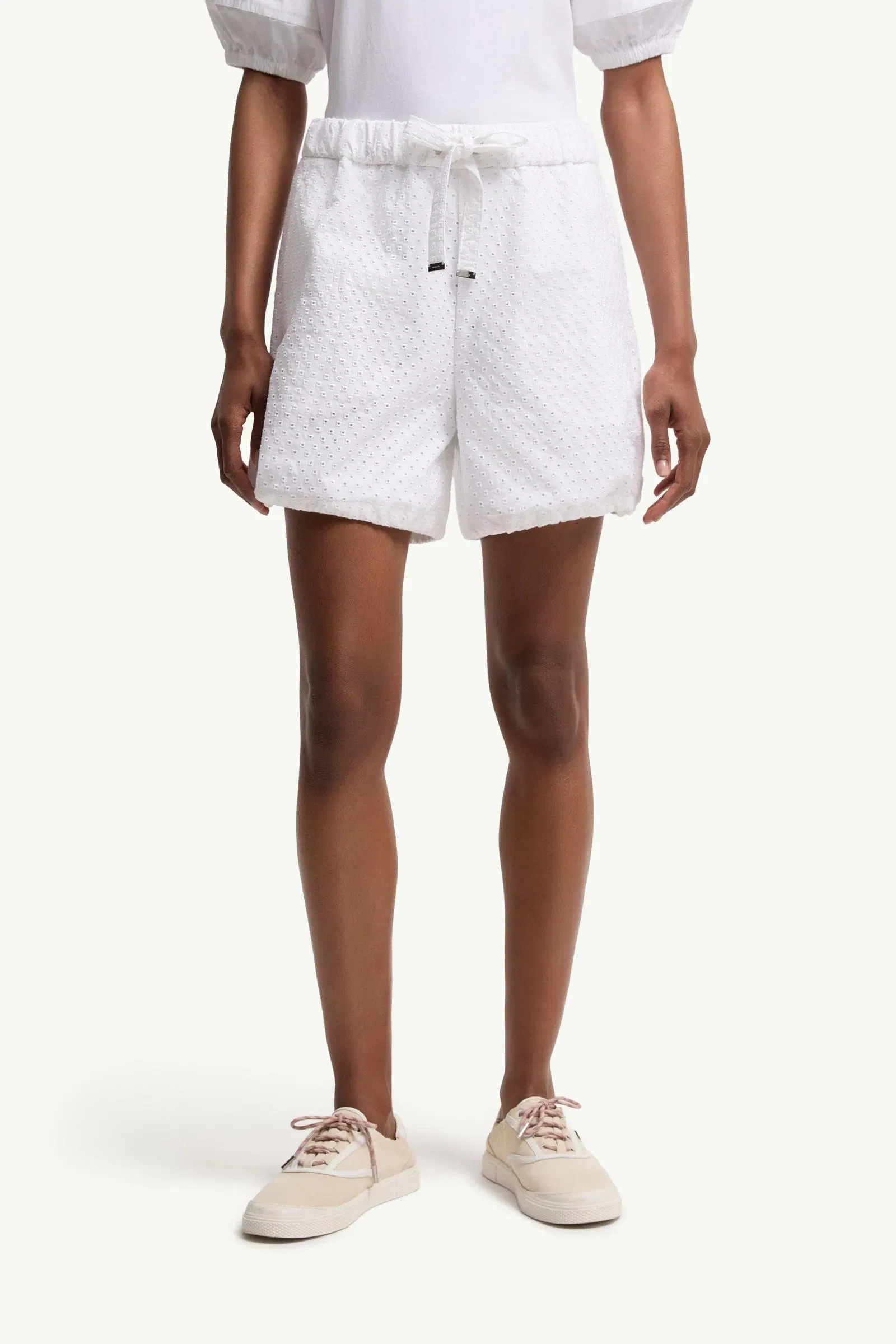 Moncler San Gallo & Cotton Poplin Shorts White White