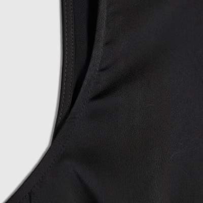 Black Satin Lace Trim Sleeveless Top