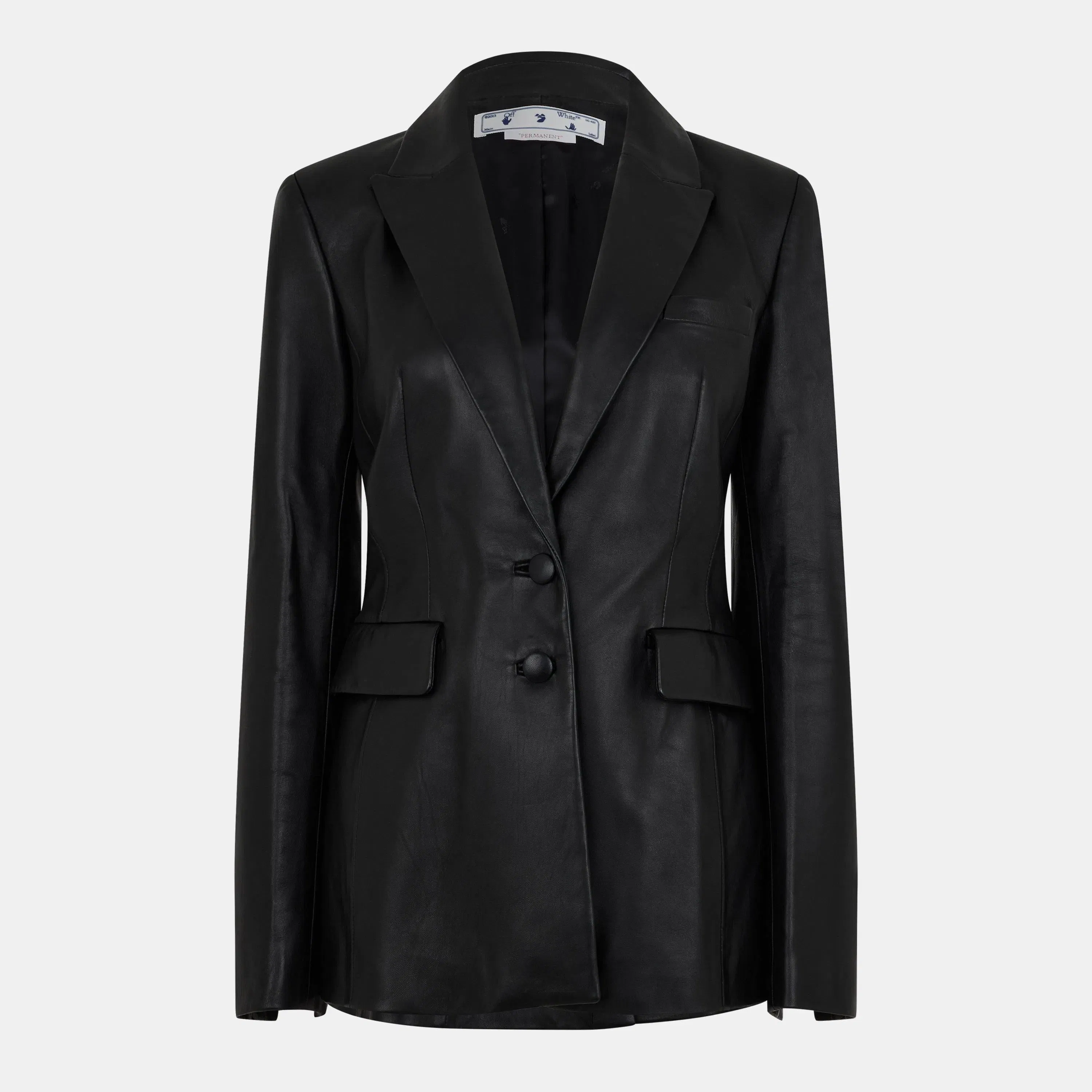 Lapel Blazer Structured Leather Jacket