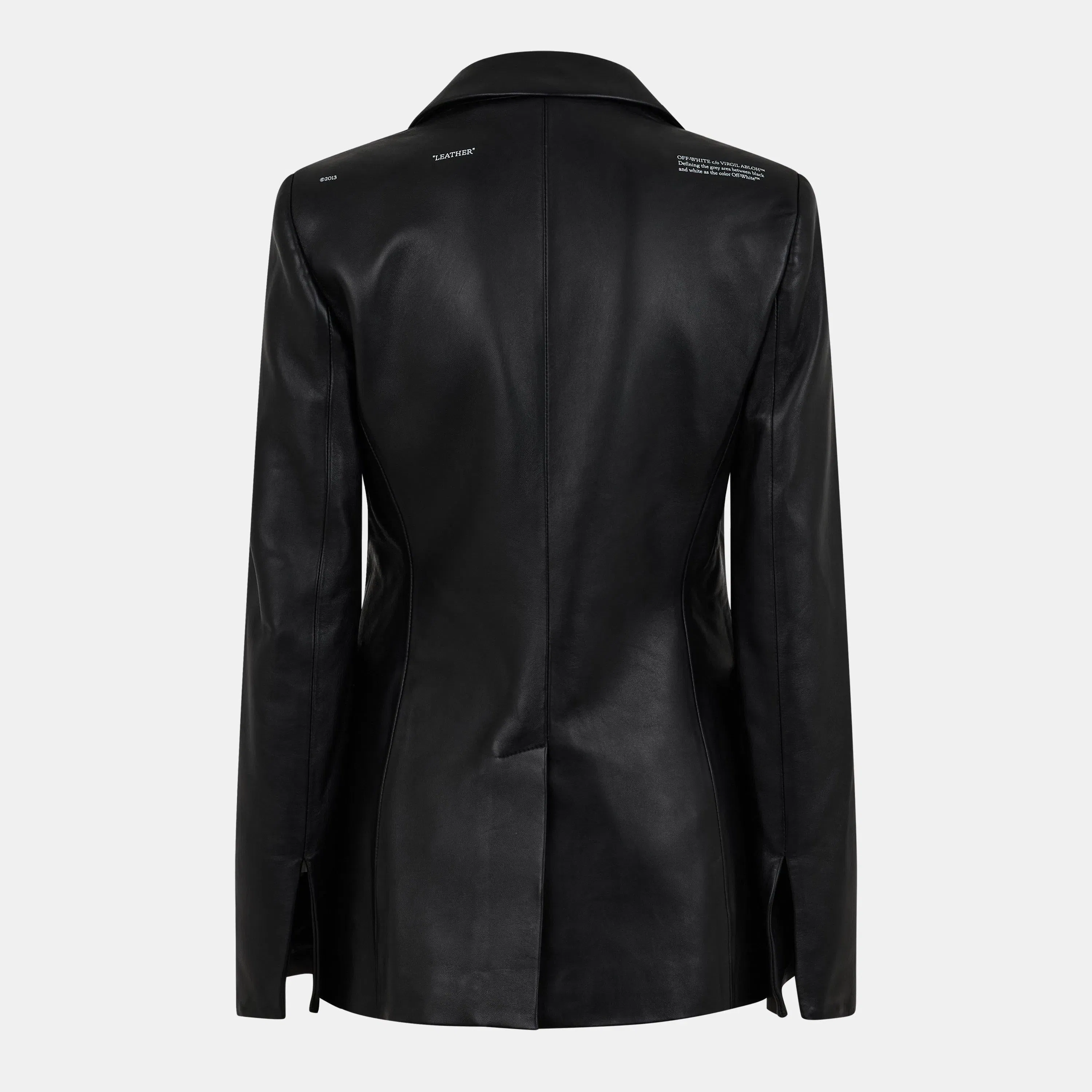 Lapel Blazer Structured Leather Jacket