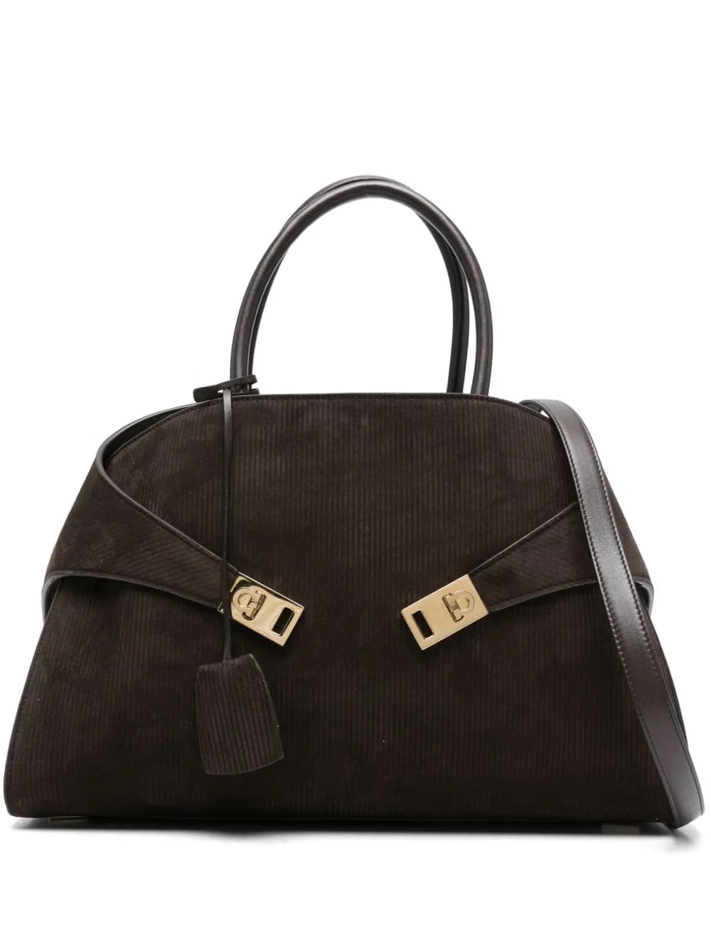 corduroy clasp tote bag