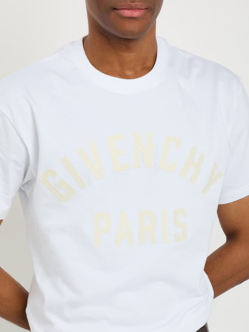 Givenchy Yellow Applique Logo T-Shirt in White