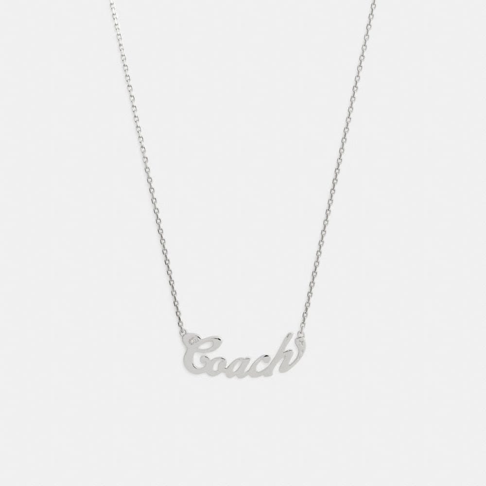 Coach Script Nameplate Necklace