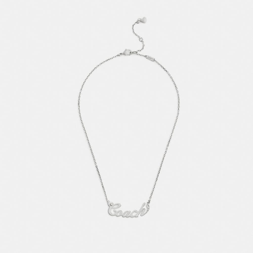 Coach Script Nameplate Necklace