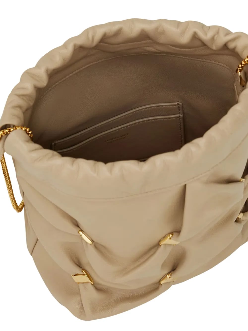 mini leather bucket bag