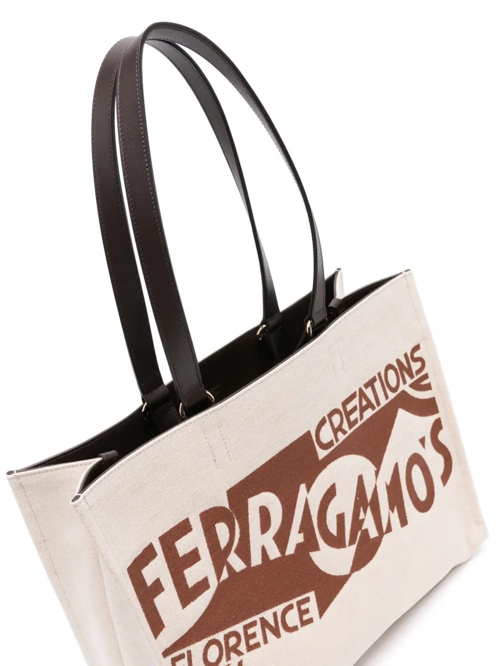 logo-embroidered canvas tote bag