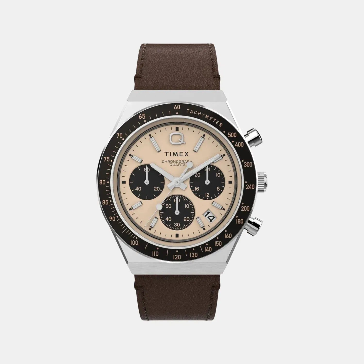 Timex Men Quartz Rose Gold Dial Analog Leather Watch Tw2W51800Uj