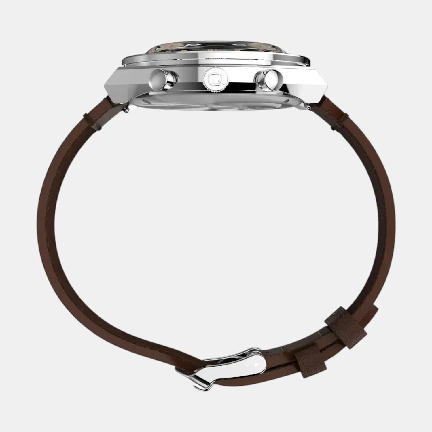 Timex Men Quartz Rose Gold Dial Analog Leather Watch Tw2W51800Uj