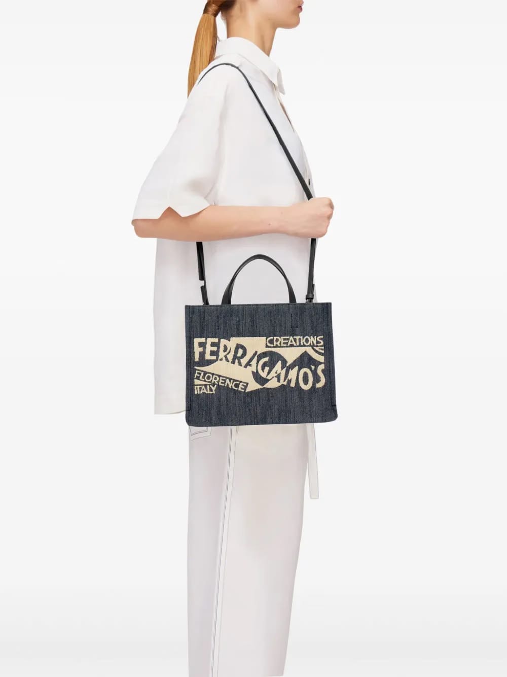 small Venna logo-embroidered tote bag