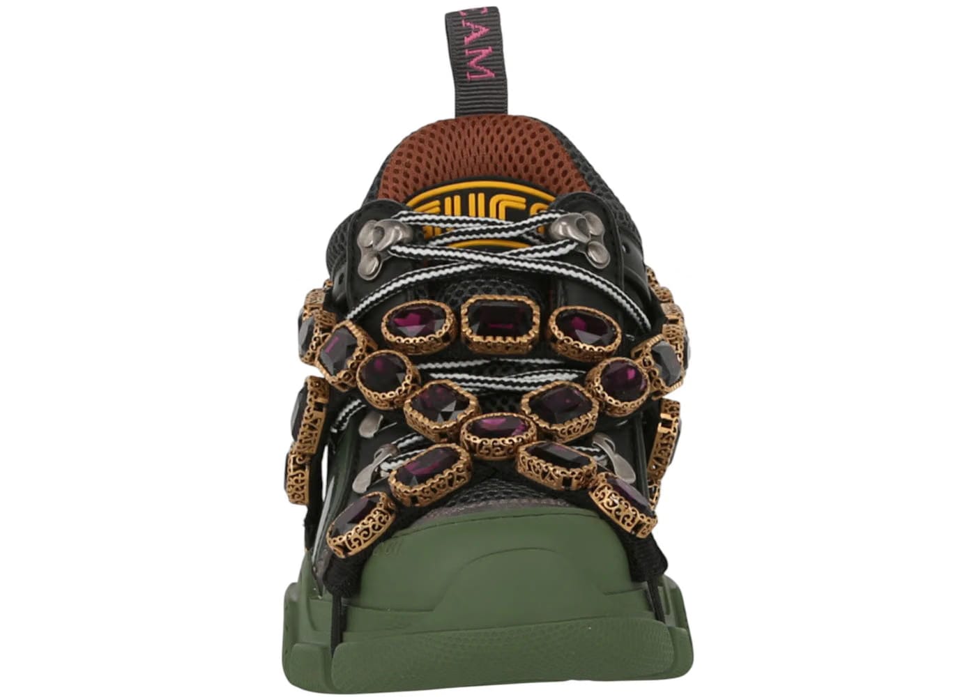 Gucci Flashtrek Sega Green Removable Crystal Womens