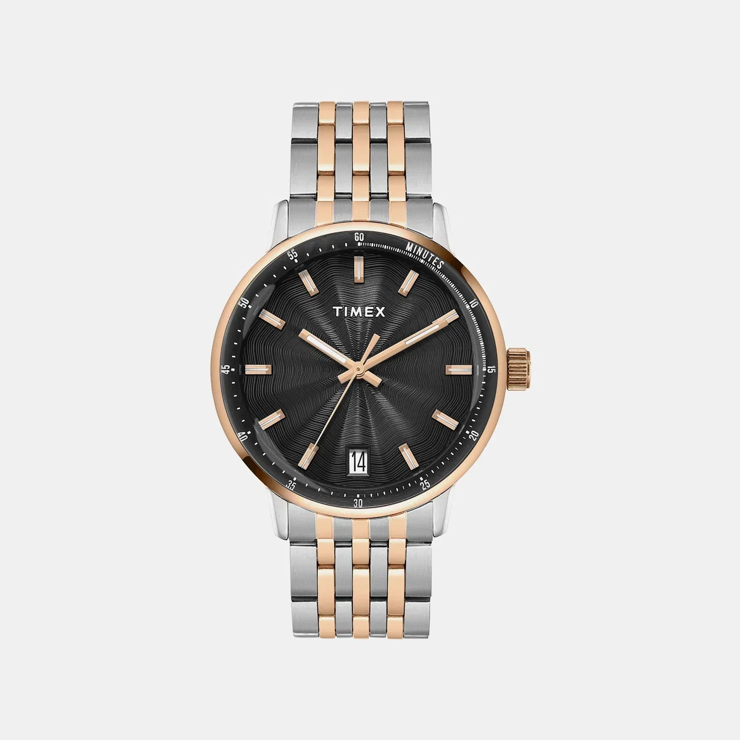 Timex Trendline Men Quartz Black Dial Analog Stainless Steel Watch Tweg25411