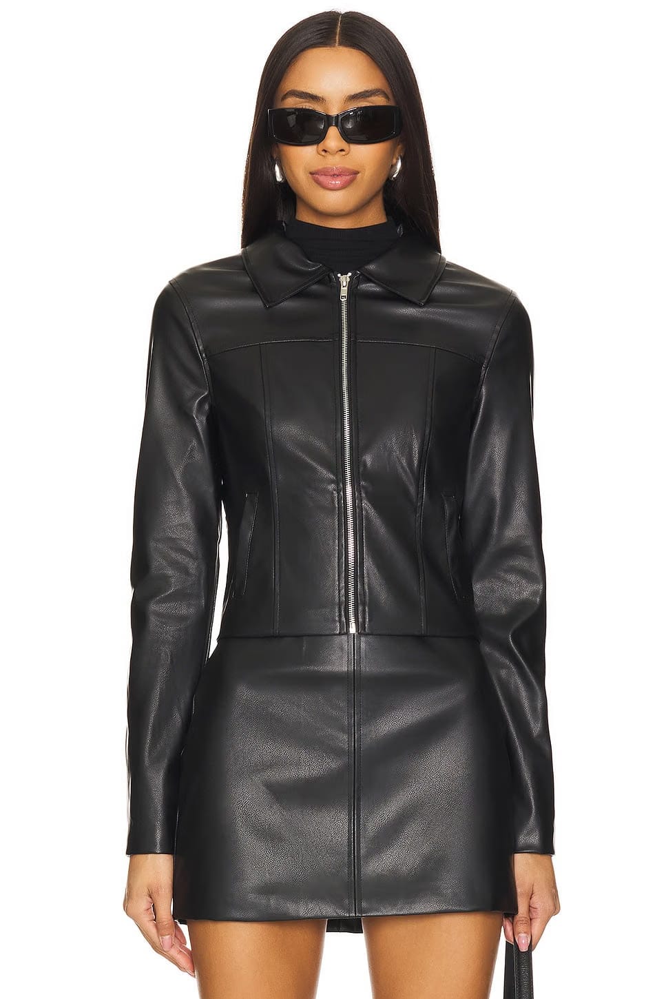 superdown Haydenn Faux Leather Jacket in Black