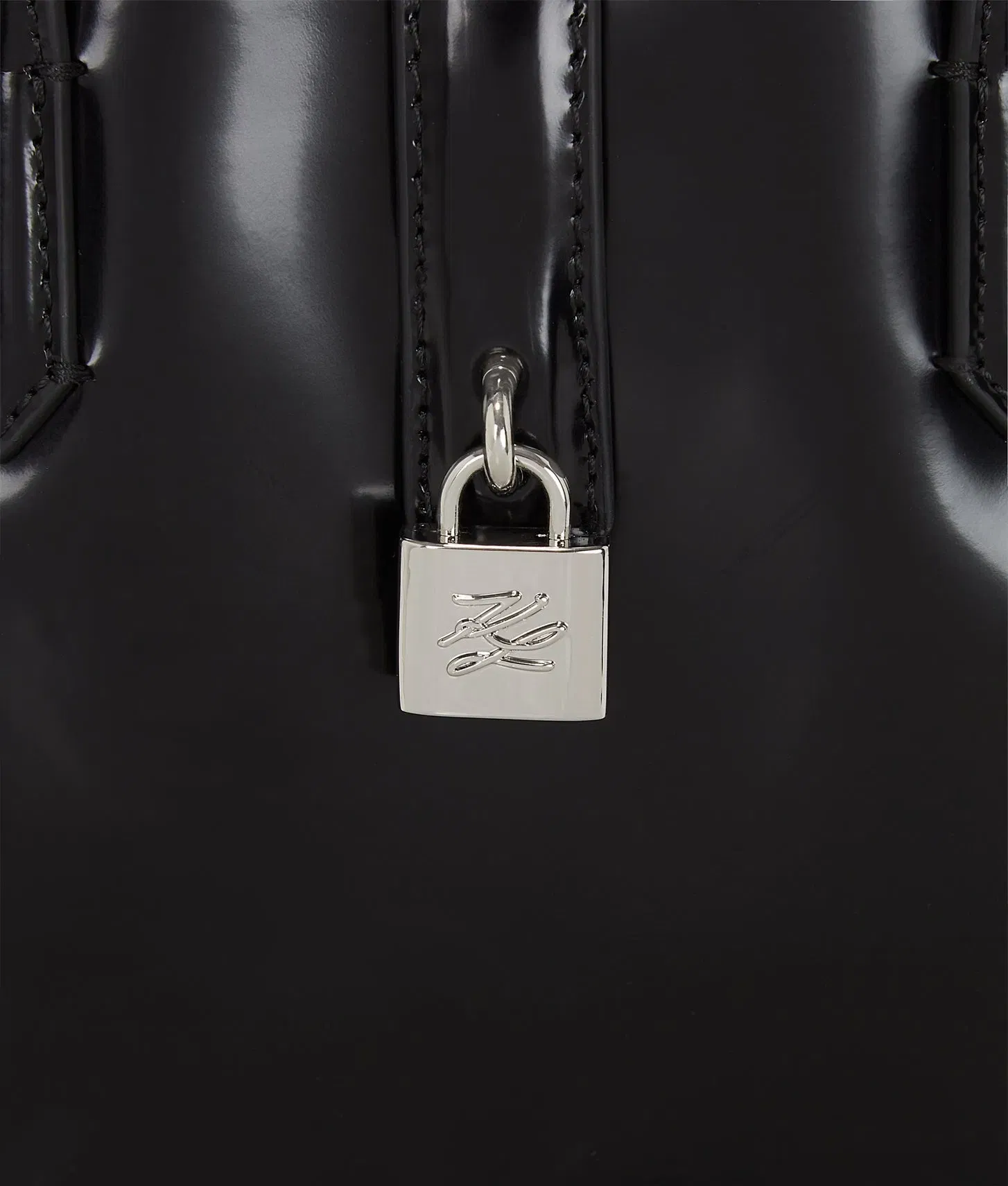 KarlLagerfeld Kautograph Padlock Mini Tote Bag Black