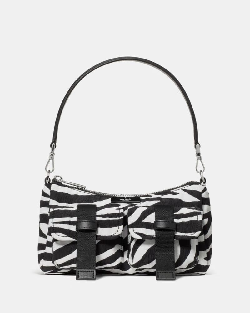 KateSpade Carter Zebra Cargo Crossbody Bag Black Multi