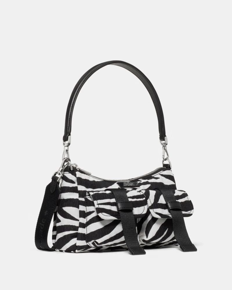 KateSpade Carter Zebra Cargo Crossbody Bag Black Multi