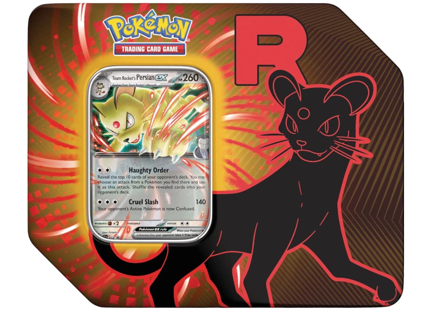2025 Pokemon Team Rocket Persian Ex Tin Case Us