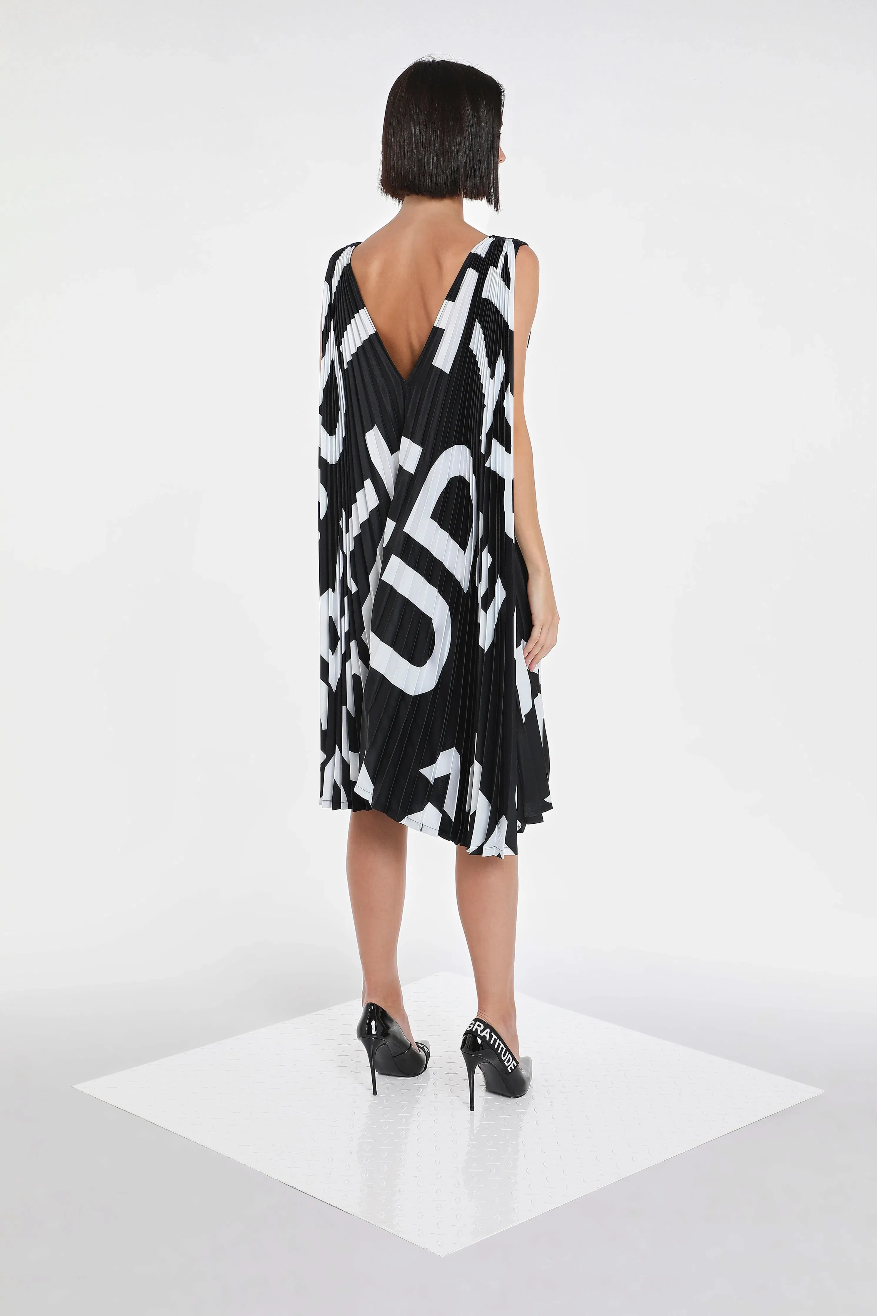 PAG PLEATED DRESS W/ BRA LINES