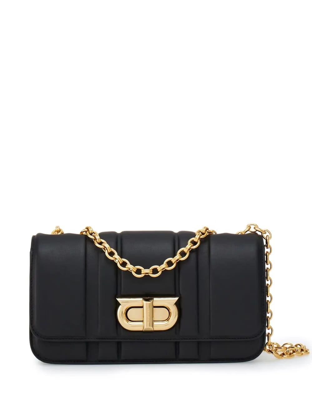 Gancini plaque leather shoulder bag