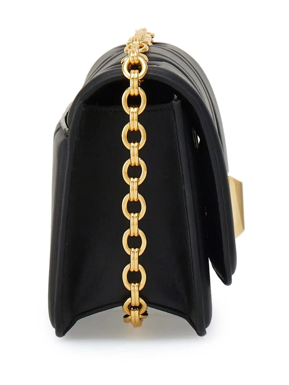 Gancini plaque leather shoulder bag