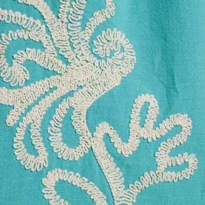Green Broderie Drawstring Wide Leg Trousers