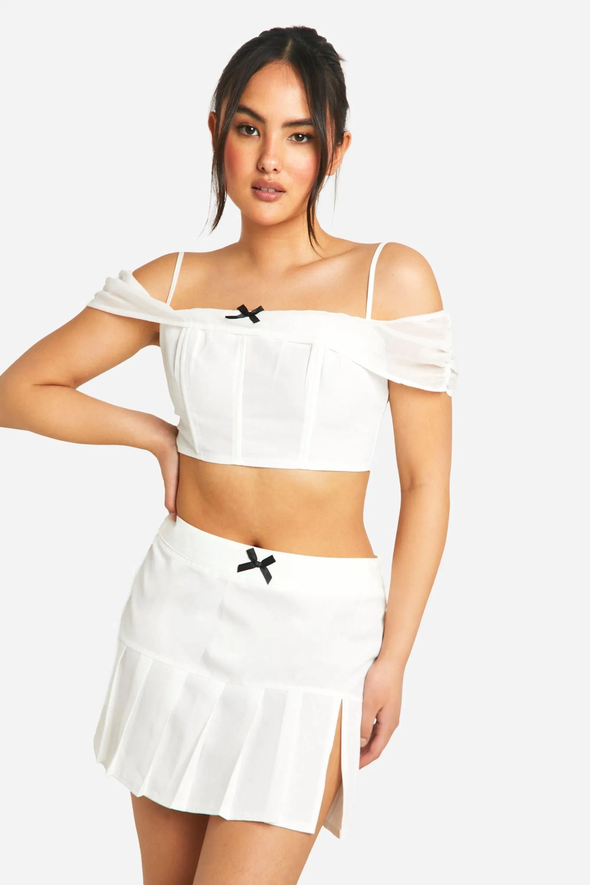 Bow Detail Pleated Mini