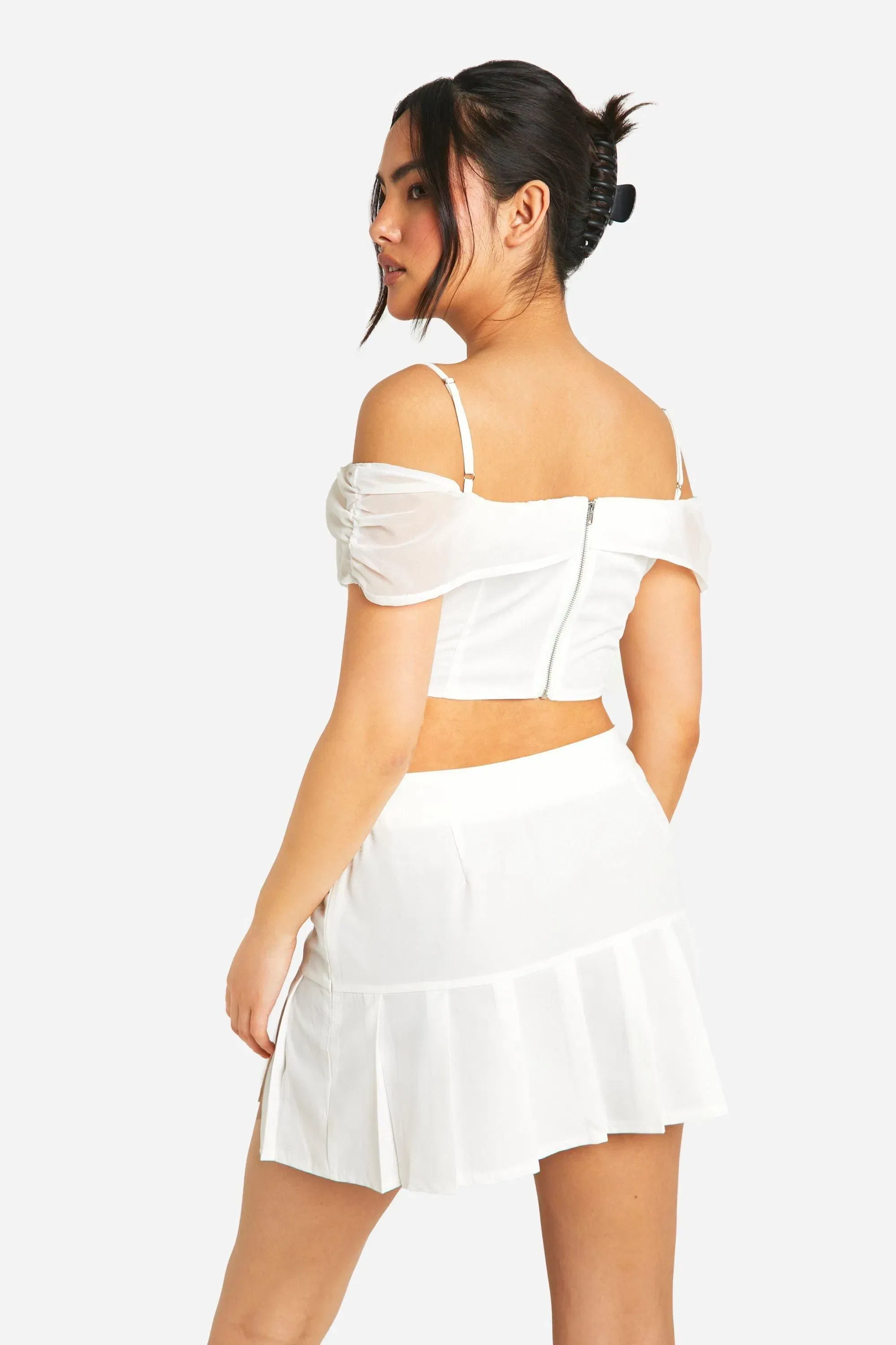 Bow Detail Pleated Mini