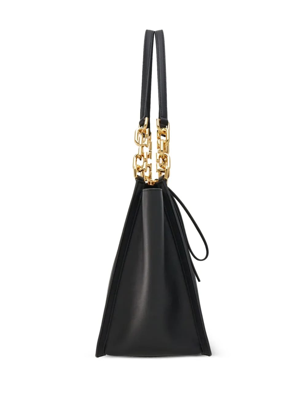panelled-design leather tote bag