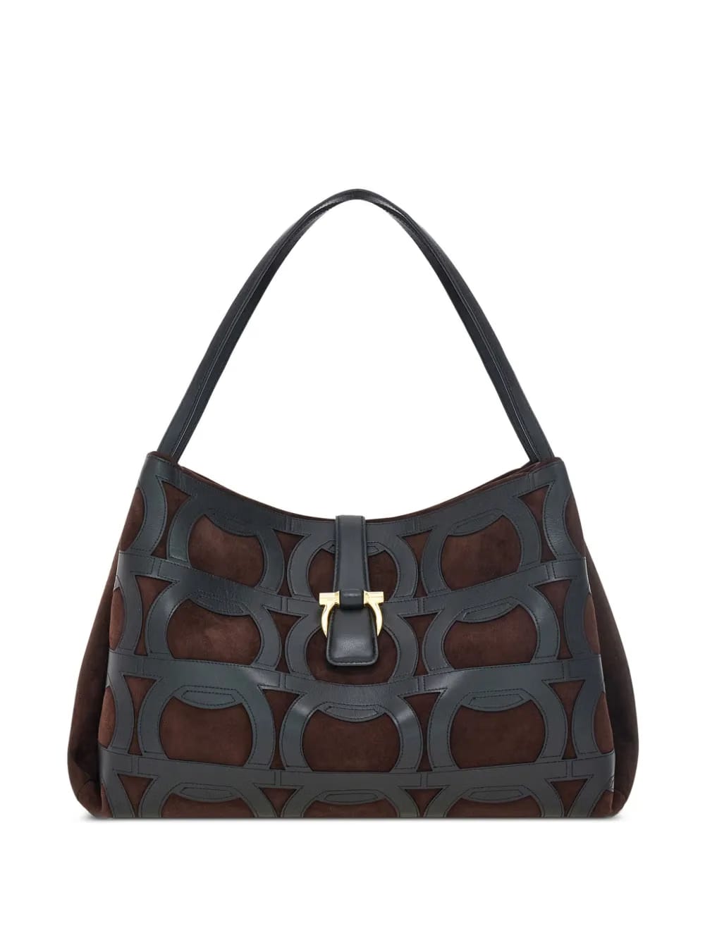Gancini-overlay tote bag