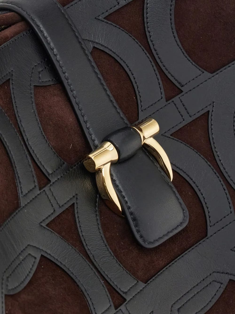 Gancini-overlay tote bag