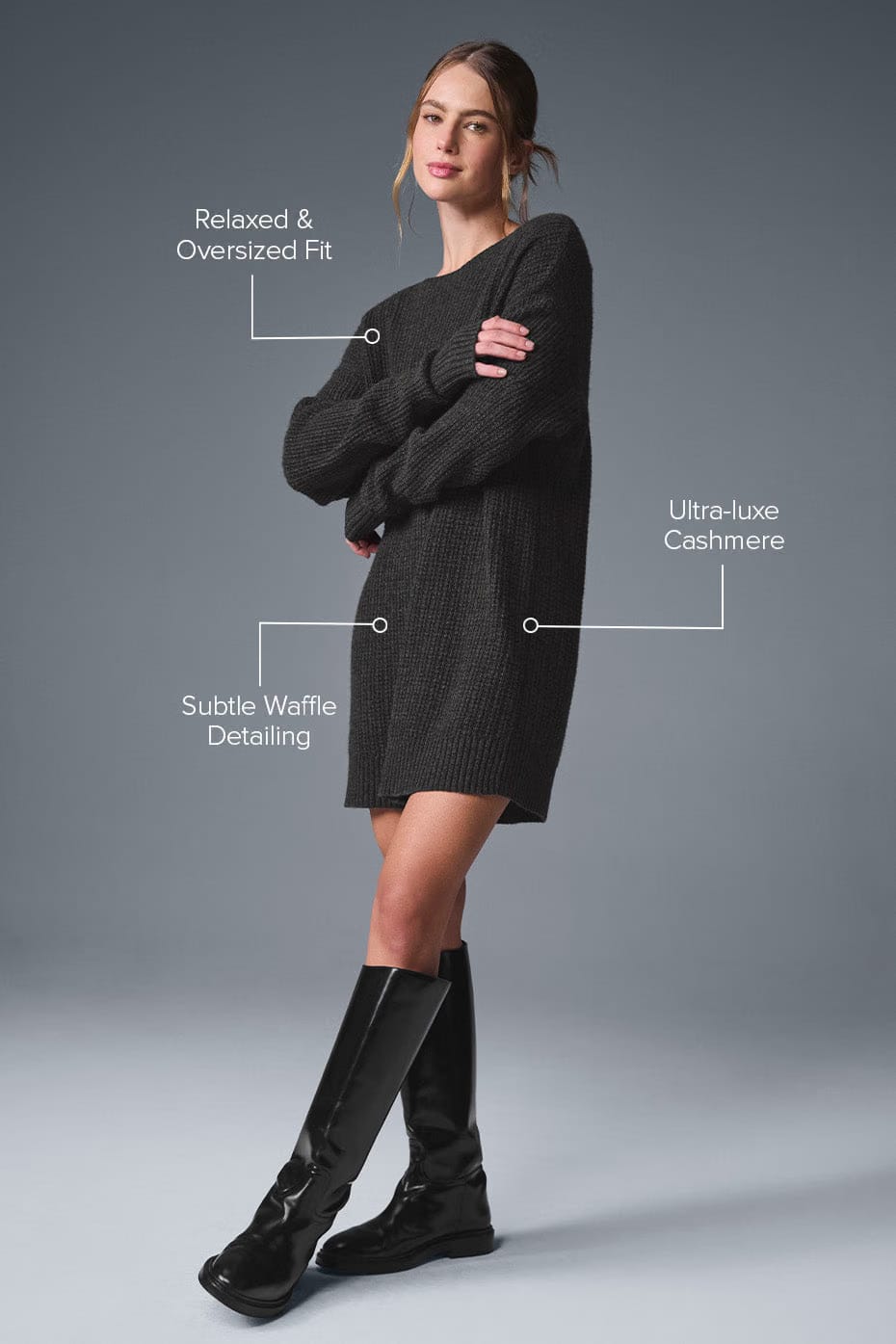 Cashmere Plush Waffle Dress