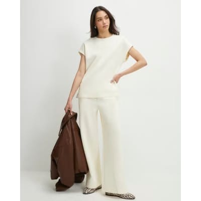 Cream Premium Short Sleeve Twill Top