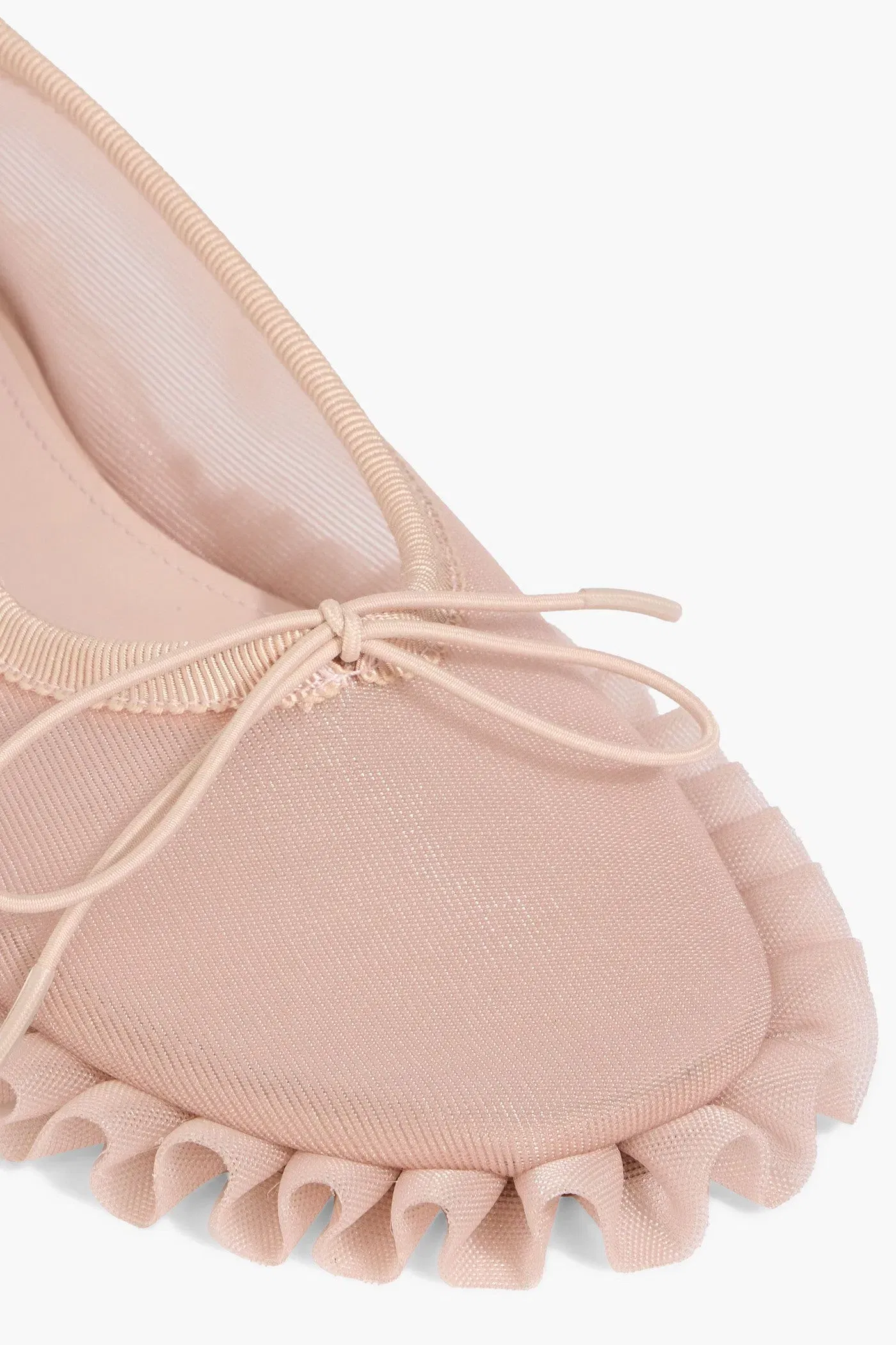 Simone Rocha Tutu Frill Ruffled Mesh Ballet Flats Blush Women's