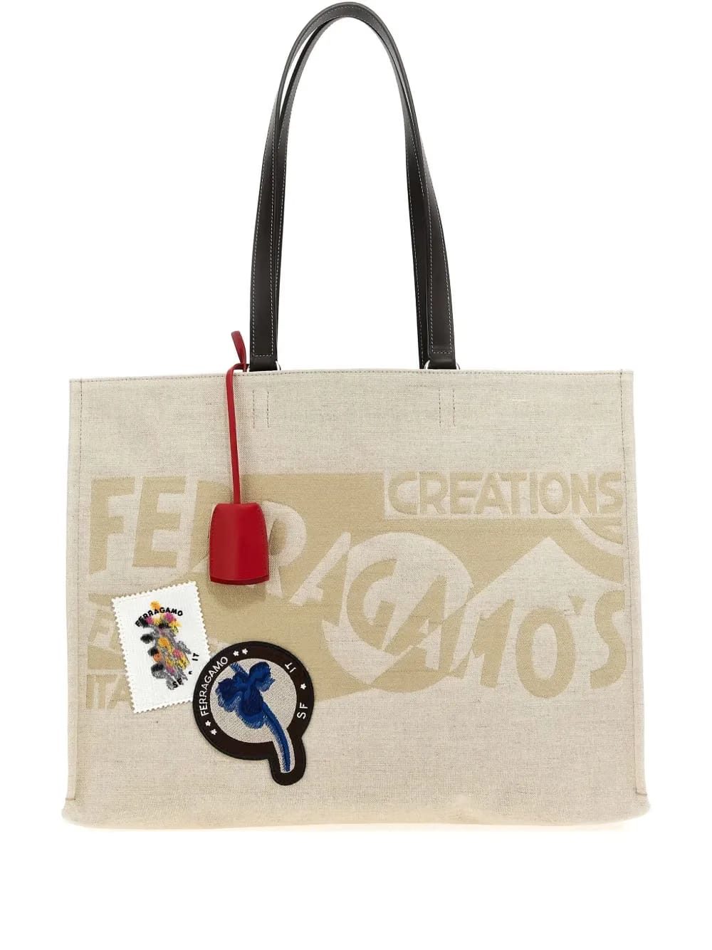 large logo-jacquard tote bag