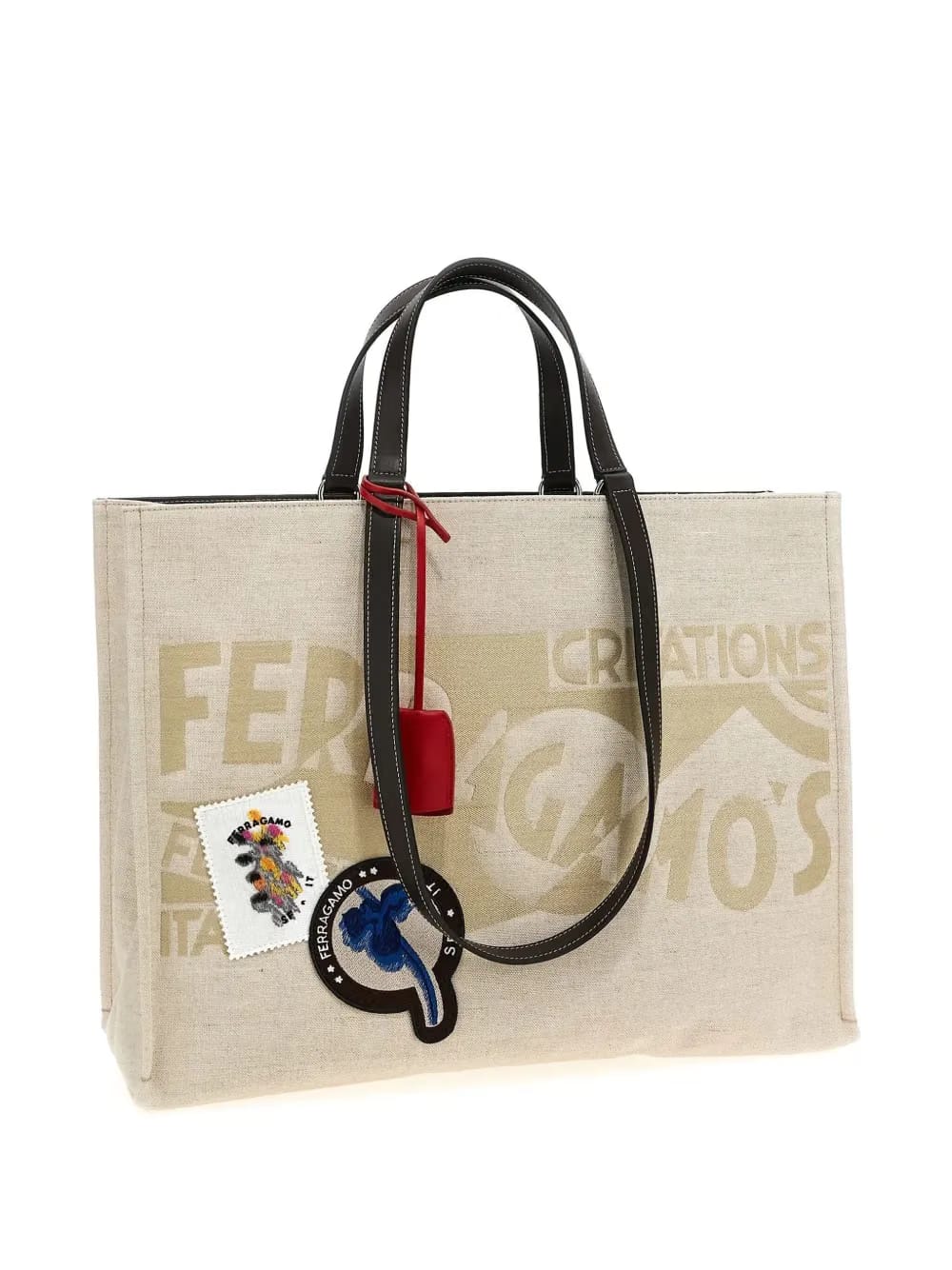 large logo-jacquard tote bag