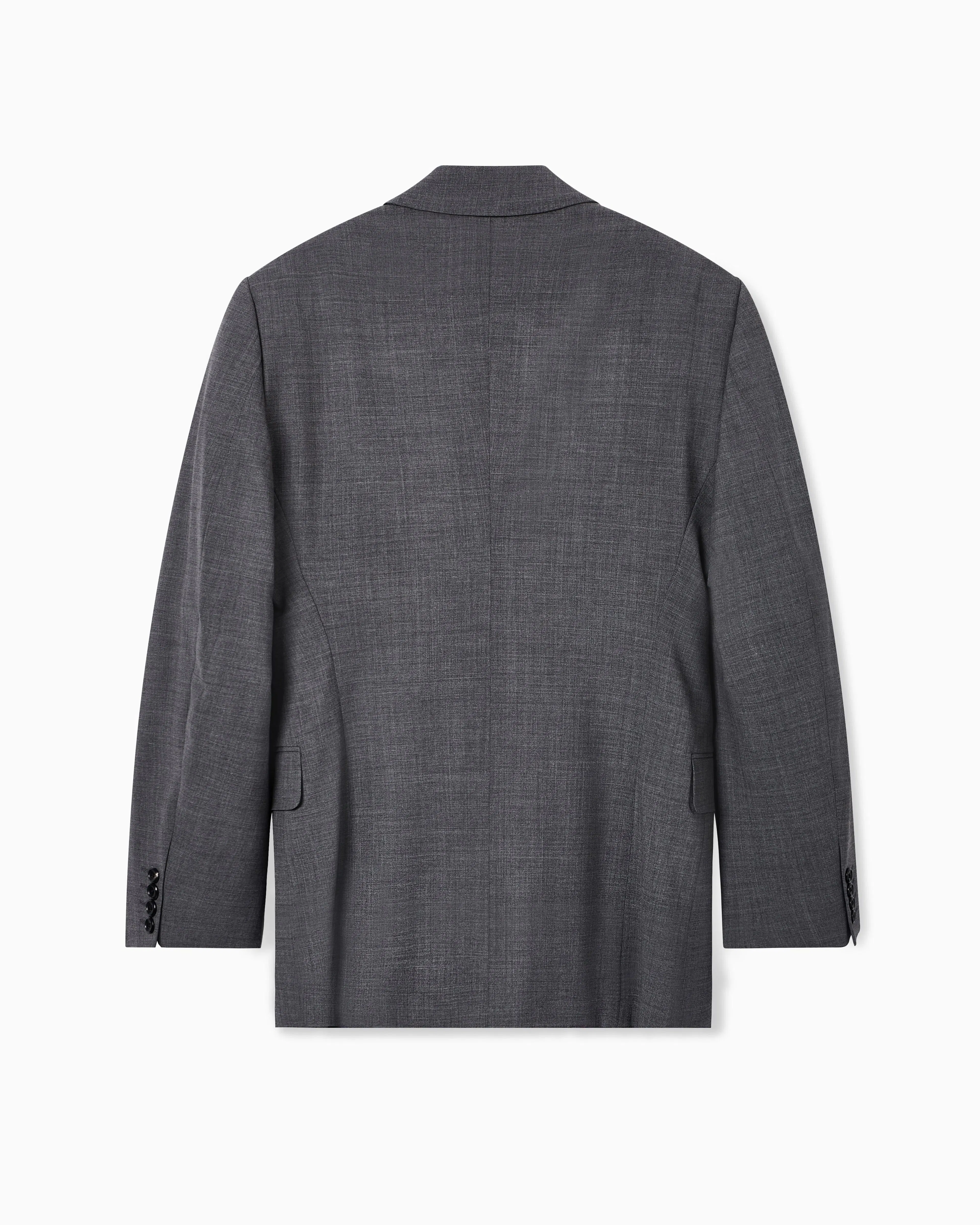 Emporio Armani Double-breasted jacket in stretch wool canvas