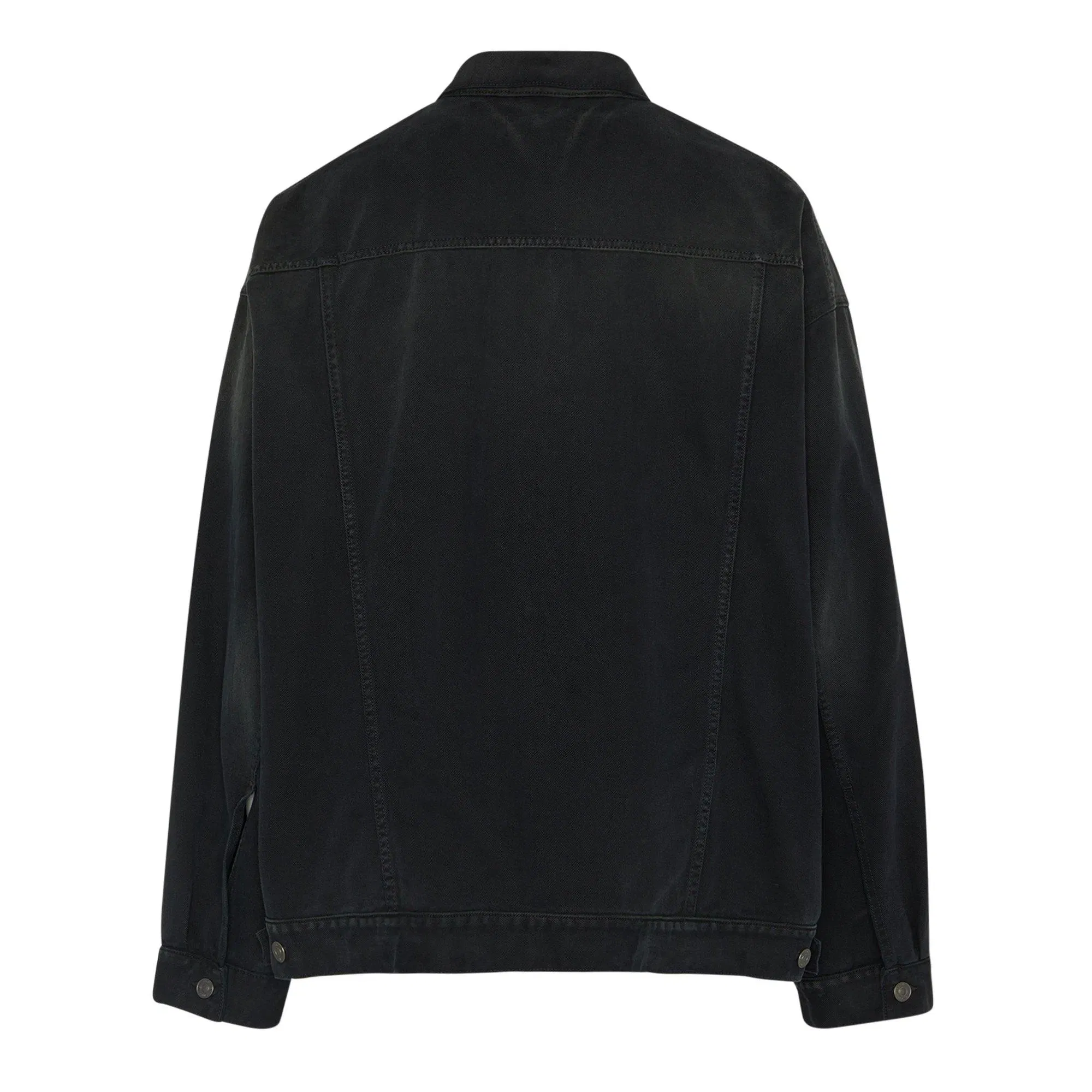 Size Sticker Cotton Long Sleeve Oversized Fit Denim Jacket