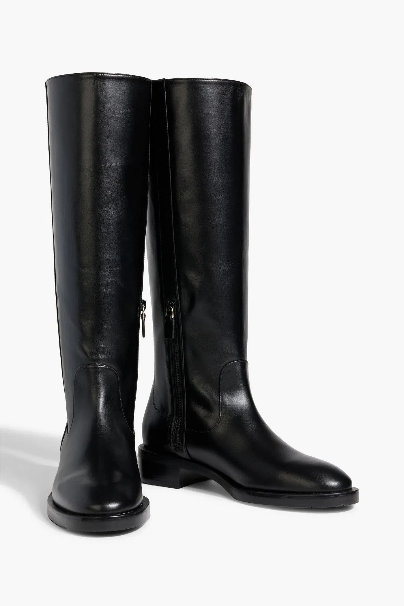Stuart Weitzman Lenora Leather Knee Boots Black Women's