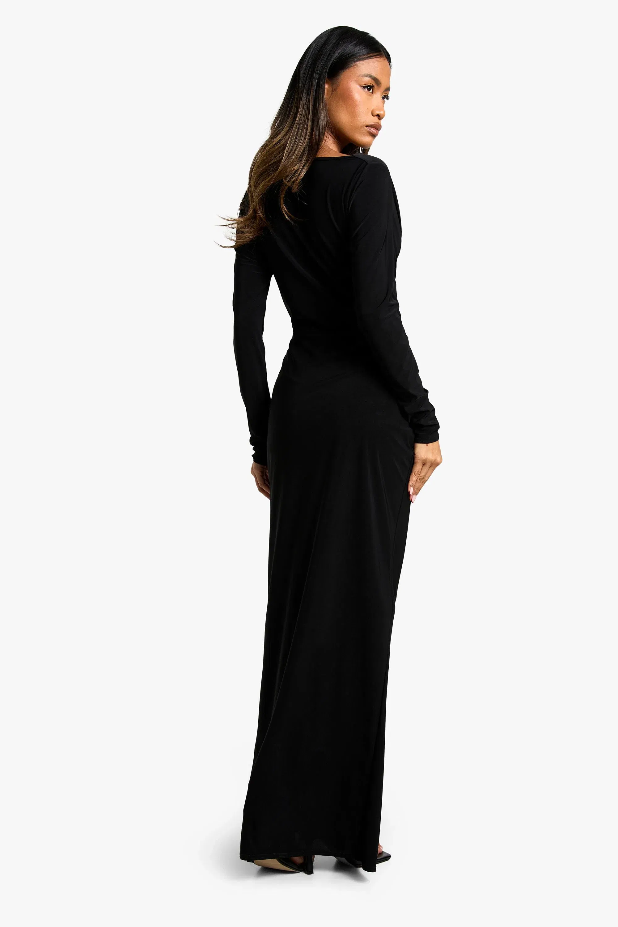 Long Sleeve Wrap Maxi Dress